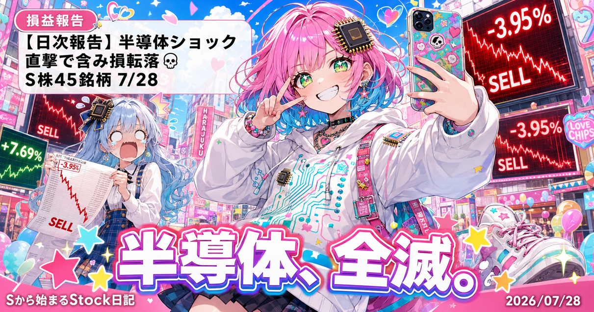 【日次報告】半導体ショック直撃で含み損転落